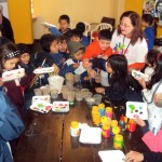 Niños participando de Pintatas