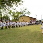 El colegio Juan Pablo II de Pirayu animo el evento con su Bandaliza y Chiroleras