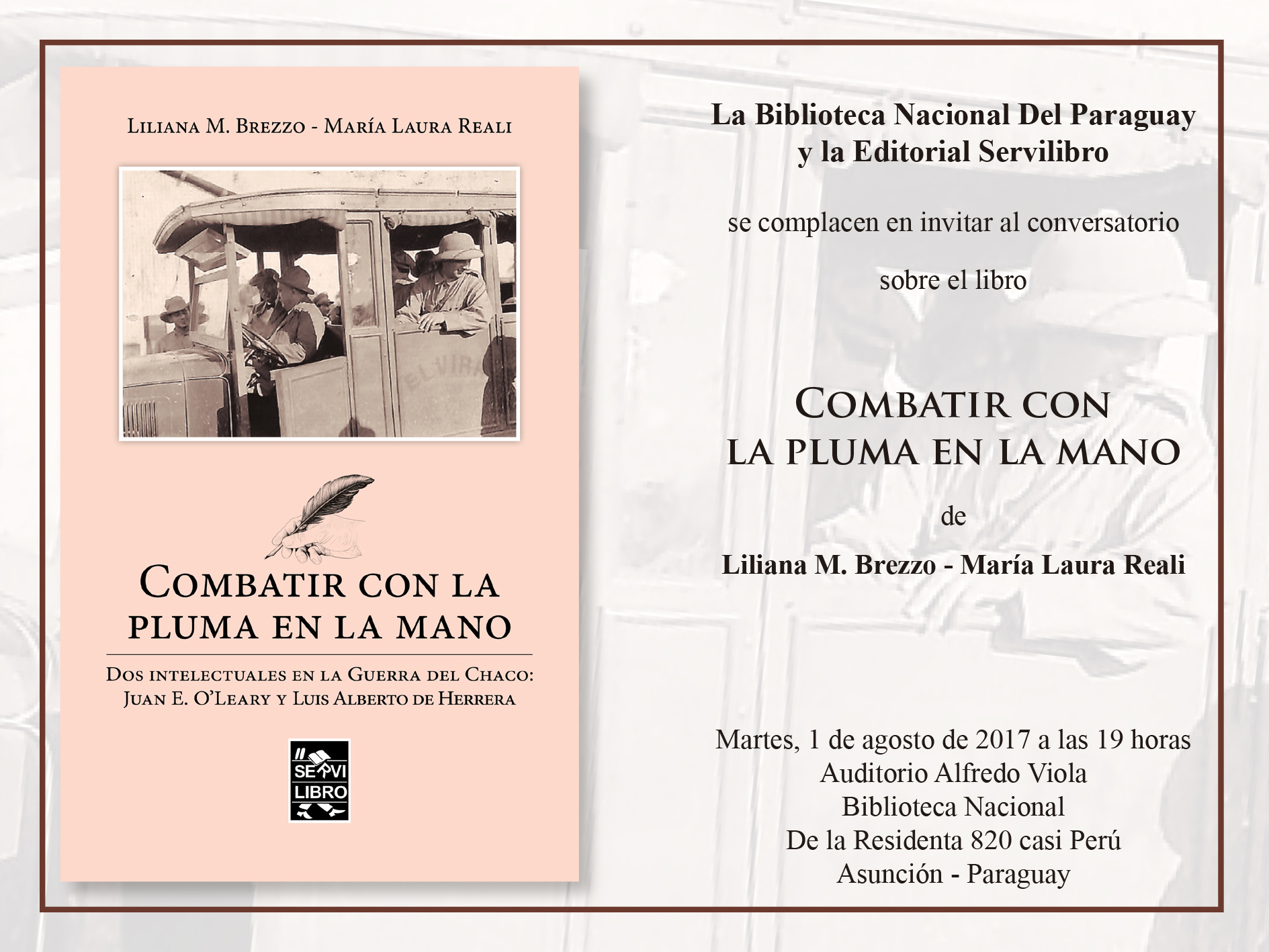 Libro “Combatir con la pluma en mano” será lanzado en la Biblioteca Nacional imagen