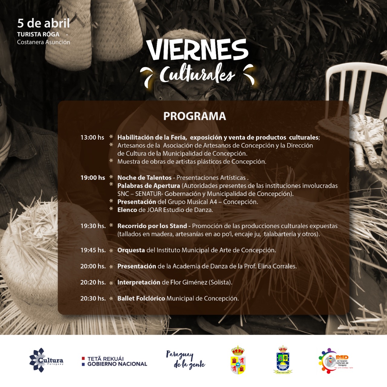 Artistas concepcioneros protagonizarán el “Viernes Cultural” en la Costanera de Asunción imagen