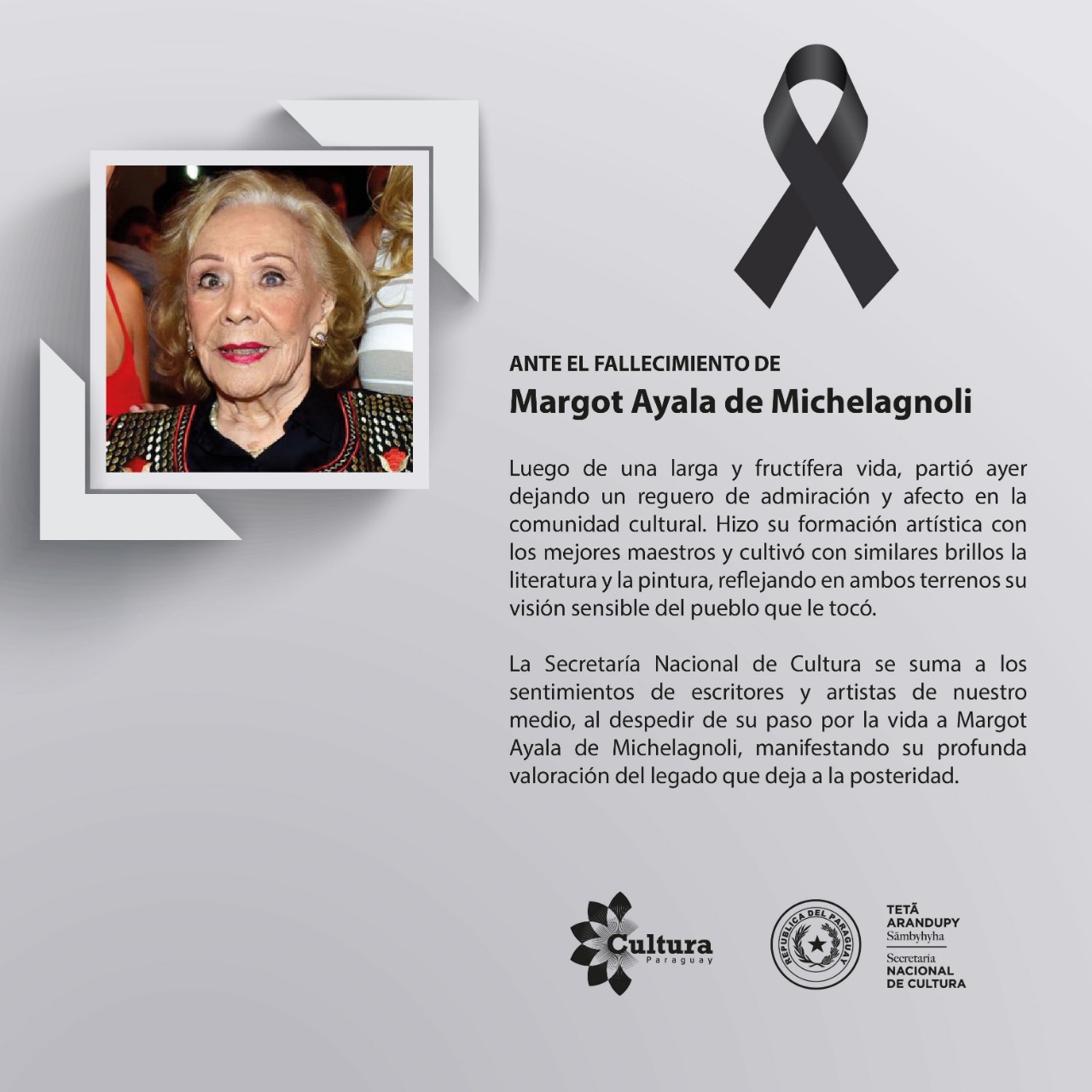 Ante el fallecimiento de Margot Ayala de Michelagnoli imagen