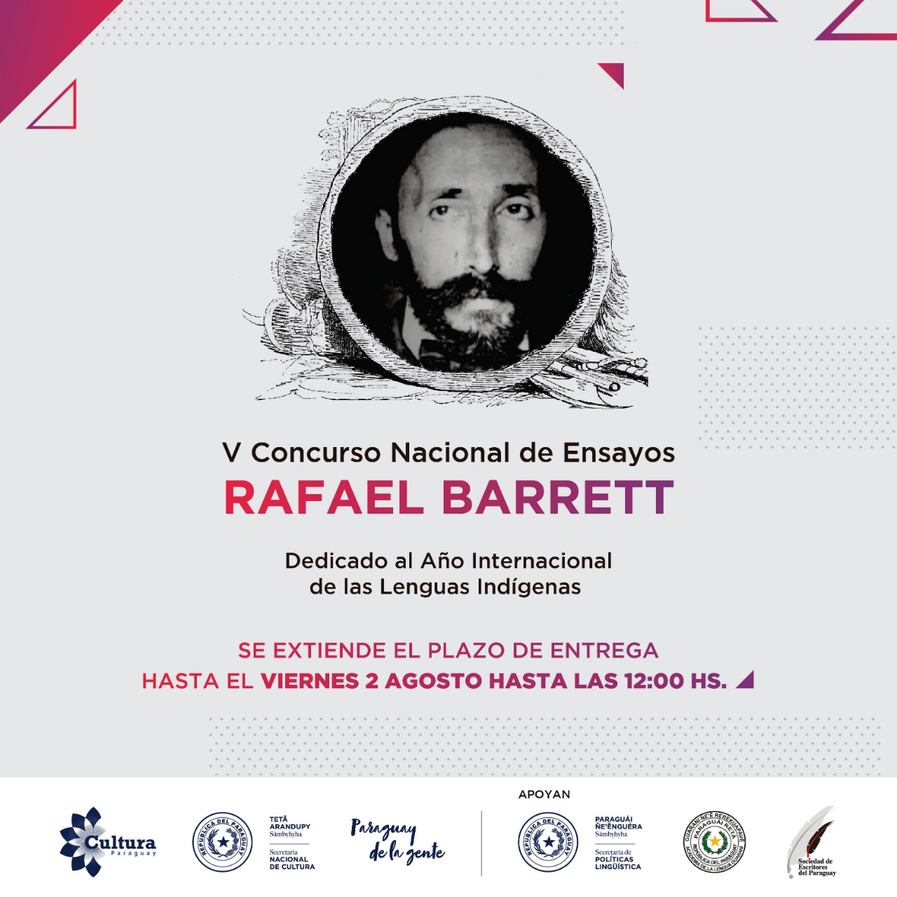 Convocatoria para el Concurso Rafael Barrett seguirá abierta hasta el viernes imagen