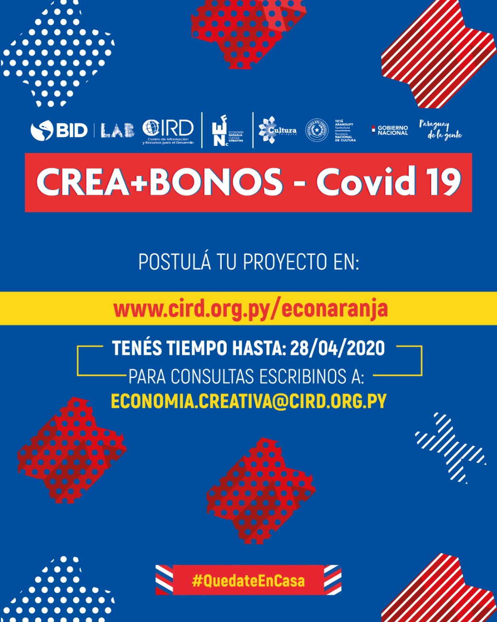 Lanzan una nueva convocatoria de Bonos Creativos 2020 “CREA+BONOS – COVID19”, con apoyo de la SNC. imagen