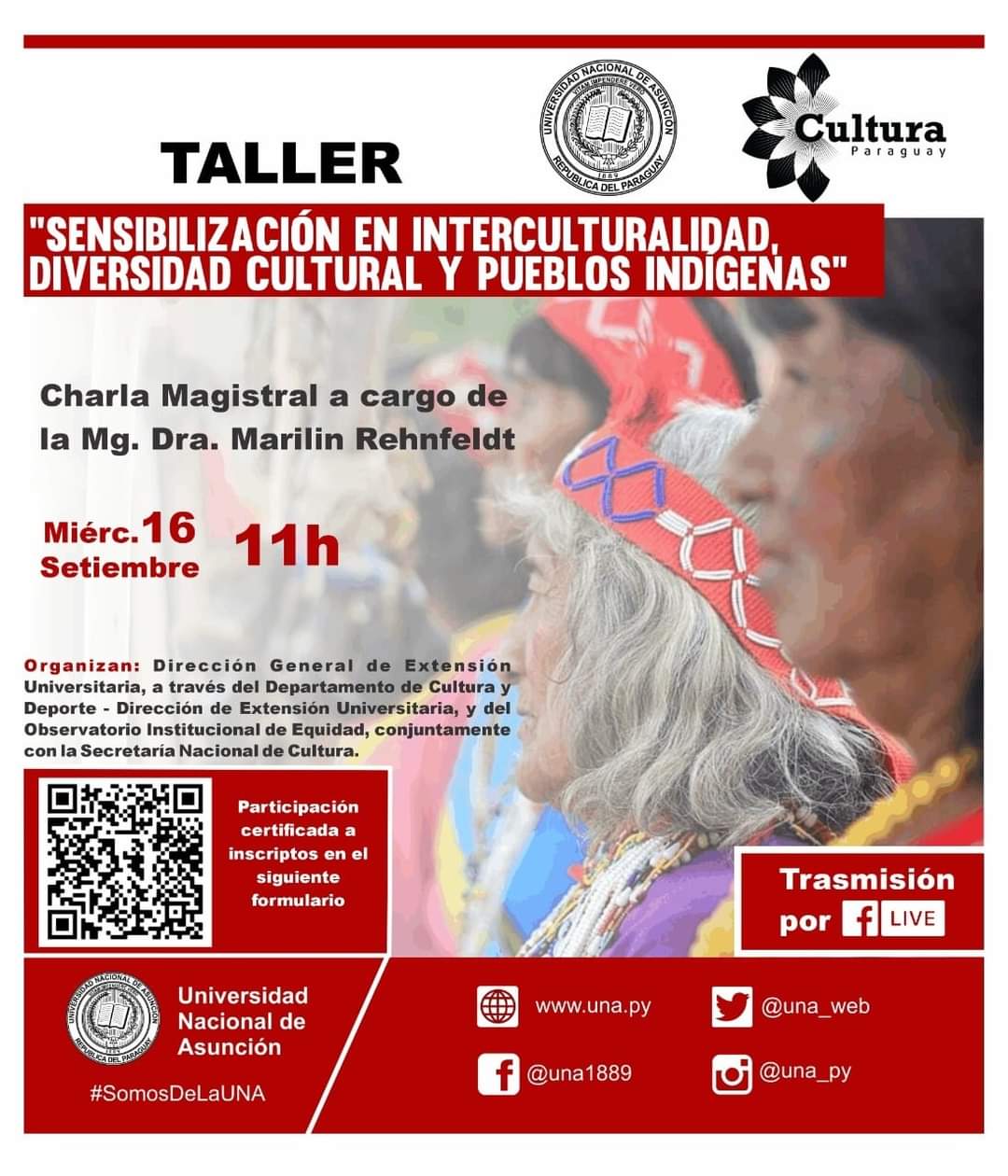 Charla Magistral de la Mg. Dra Marilin Rehnfeldt dará apertura a talleres de Sensibilización  en Interculturalidad  y Pueblos Indígenas imagen