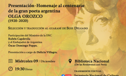 Presentarán Antología Bilingüe de Olga Orozco imagen