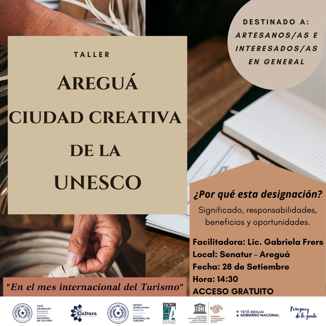 Taller sobre «Areguá ciudad Creativa de la UNESCO» se desarrollará el 28 de setiembre imagen
