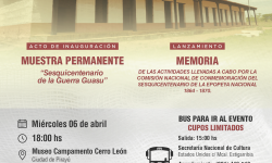 Con presentación de la Memoria de la Comisión Sesquicentenario, se inaugurará muestra permanente sobre la Guerra Guasú en Campamento Cerro León imagen