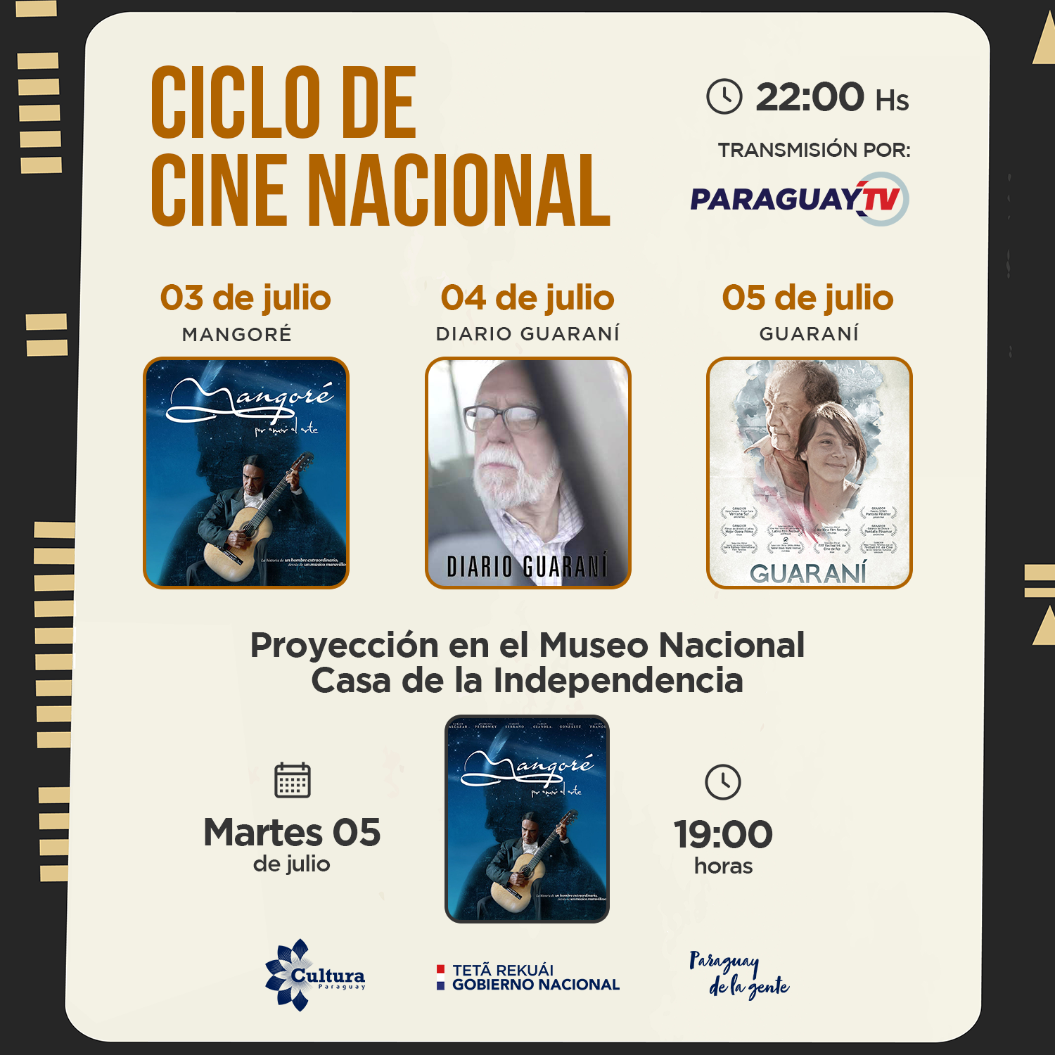 Cultura celebrará el Día del Cine y del Audiovisual Paraguayo con ciclo y muestra de cine nacional imagen