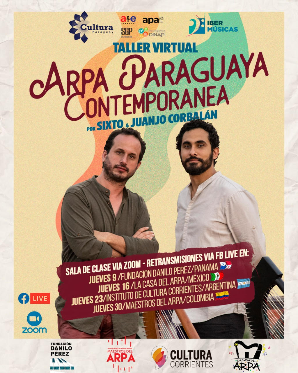 Arpistas paraguayos inician taller virtual de Arpa Paraguaya Contemporánea imagen
