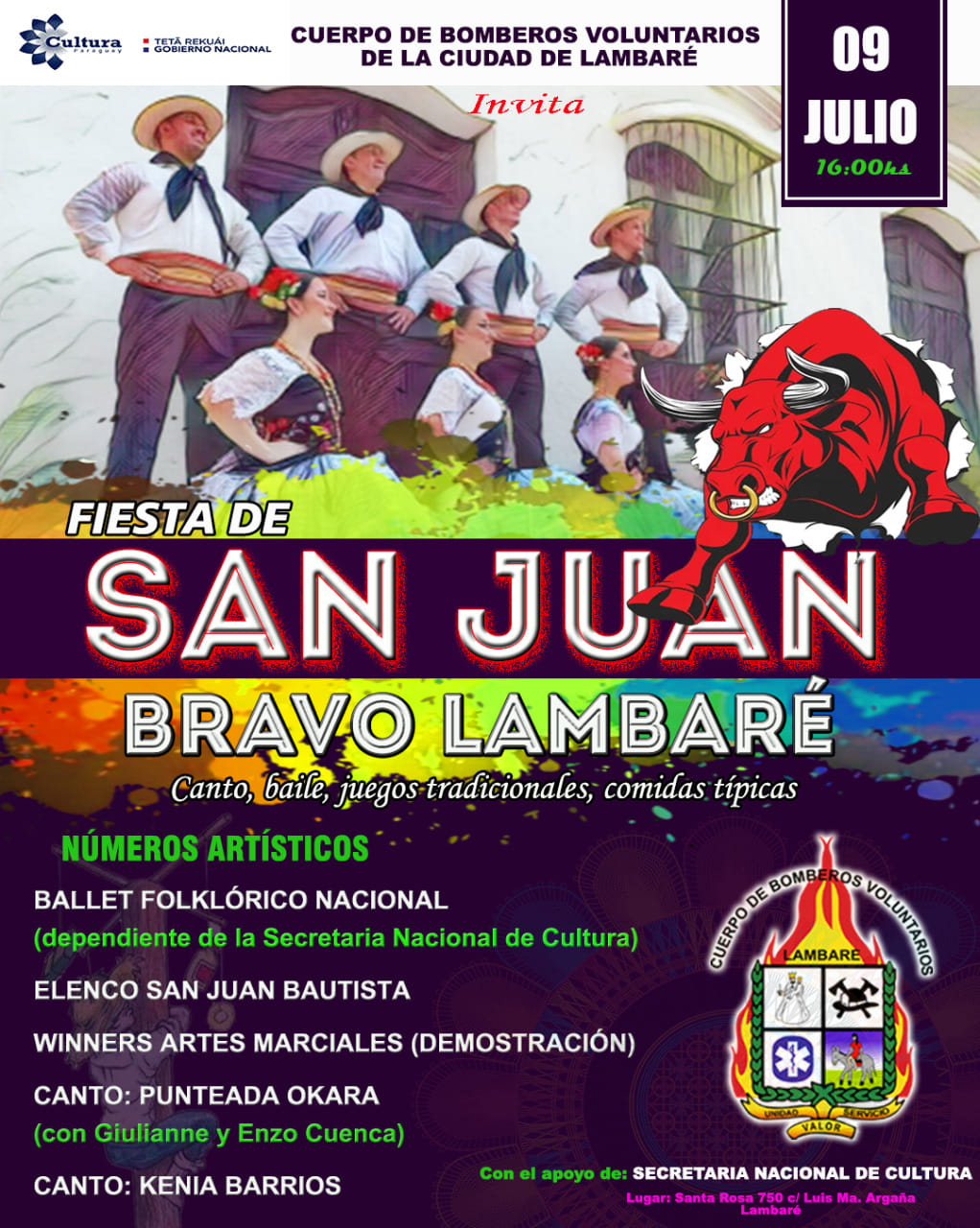 Ballet Folclórico de la SNC actuará en el San Juan Bravo Lambaré imagen