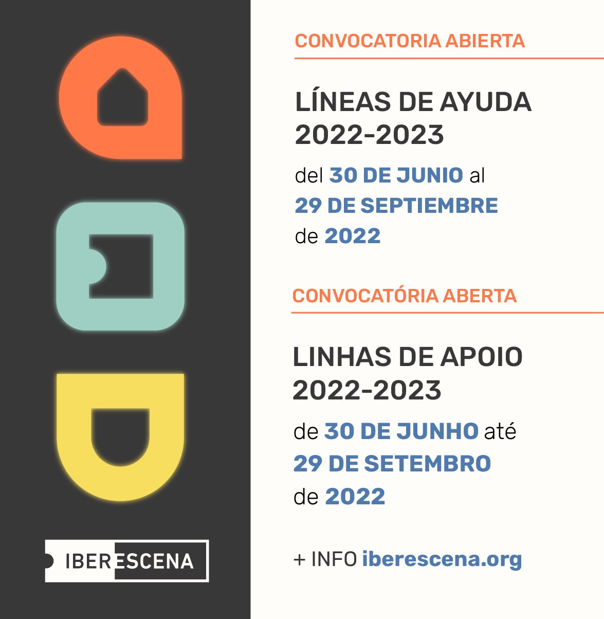 Por decimosexto año consecutivo, el Programa Iberescena abre su convocatoria de Ayudas 2022/2023 imagen