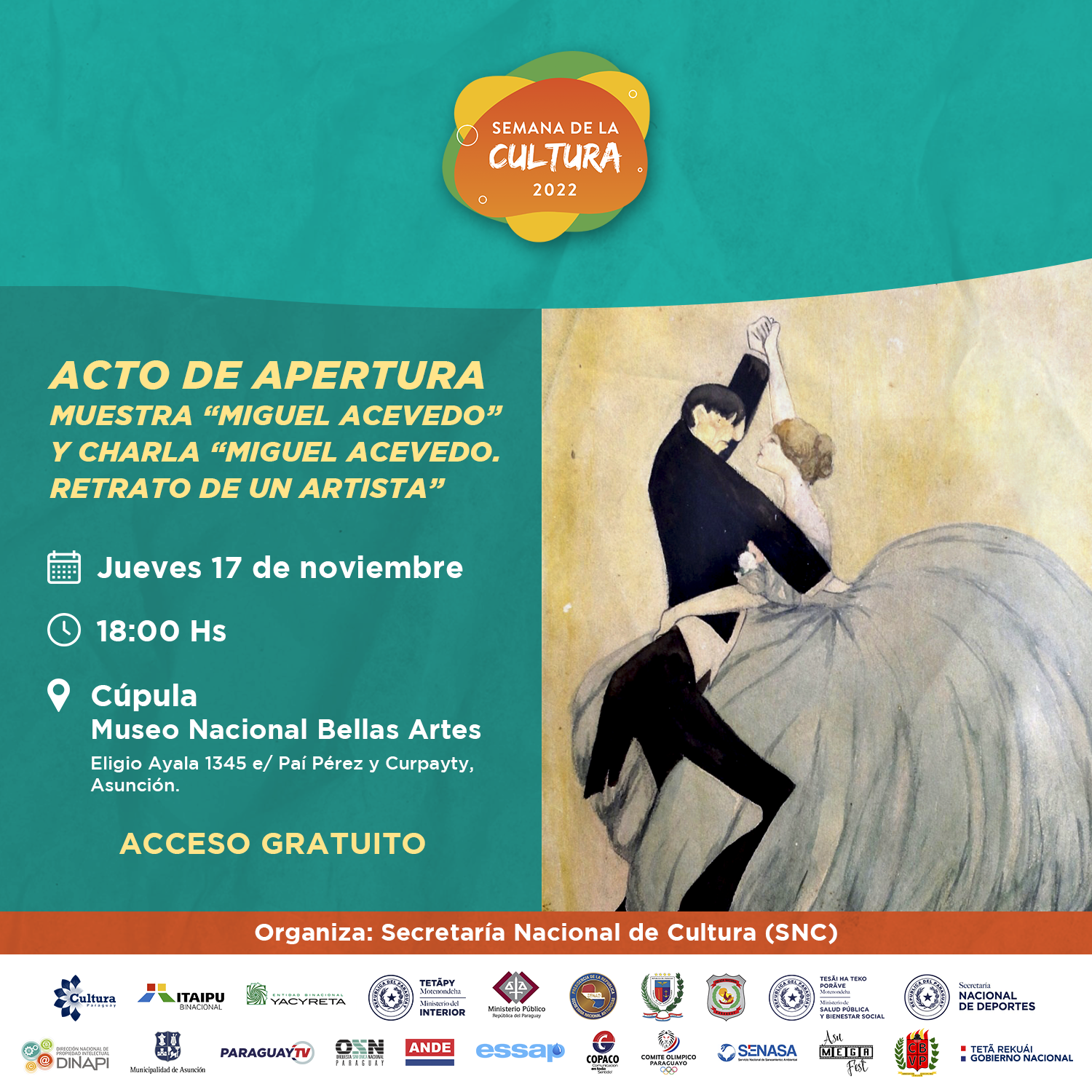 #SemanaCultura2022 presenta muestra de obras del paraguayo Miguel Acevedo imagen