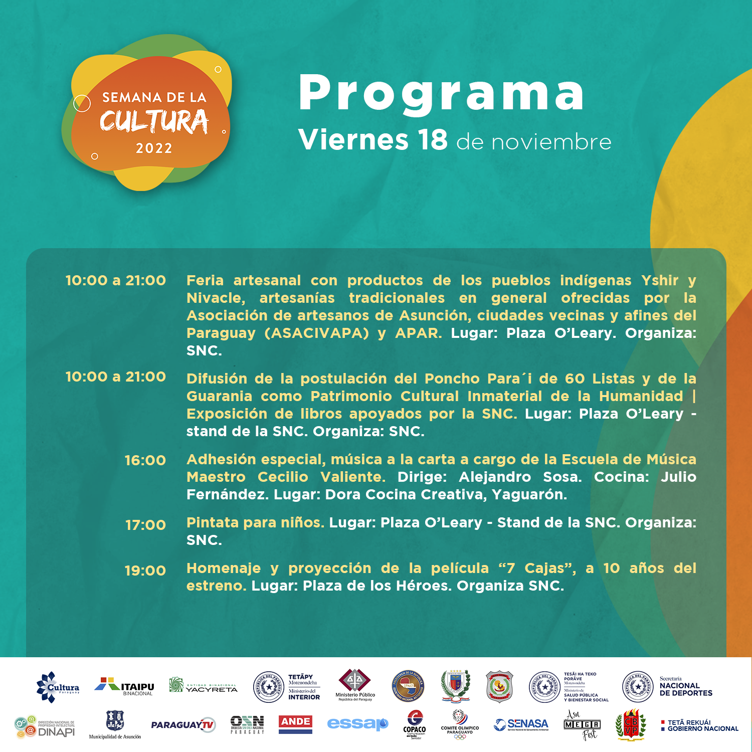 #SemanaCultura2022 || Programa viernes 18 de noviembre imagen
