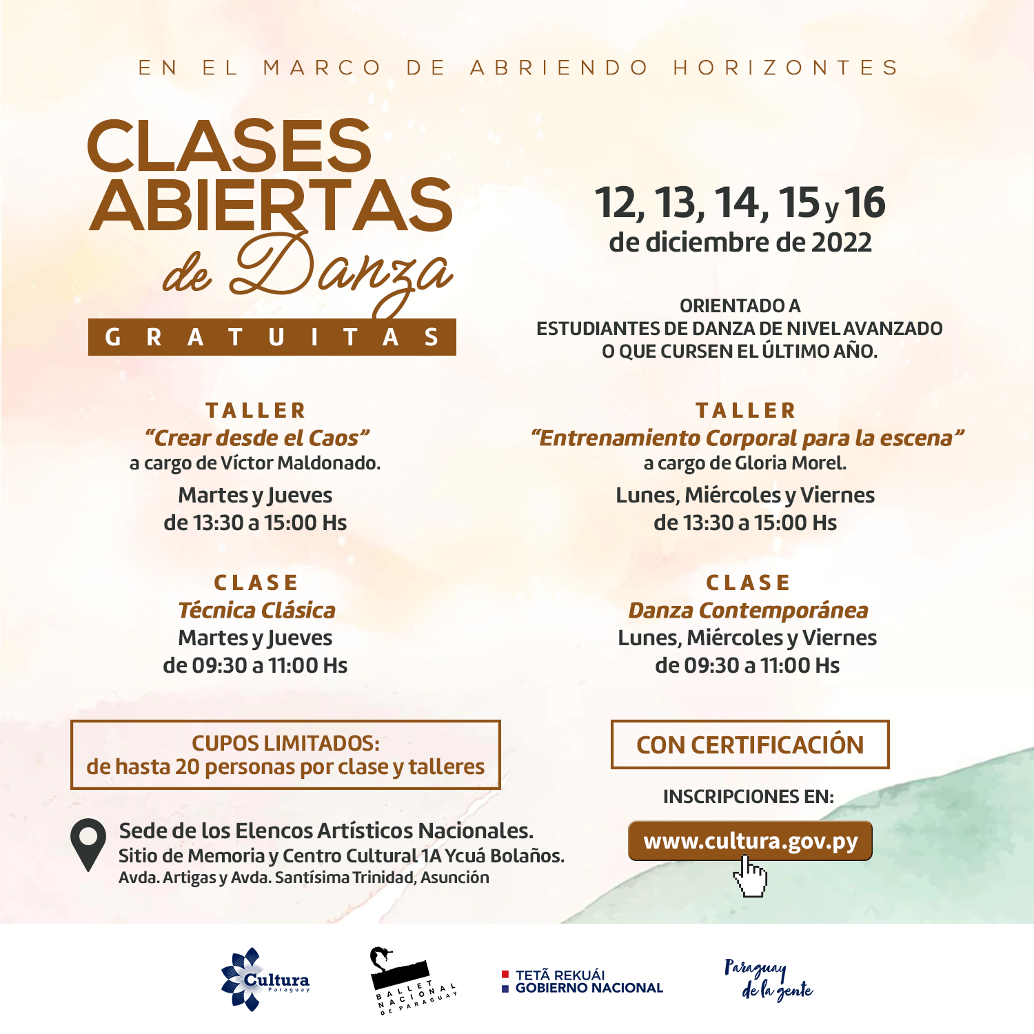 Inician clases gratuitas de danza impartidas por el Ballet Nacional del Paraguay, dependiente de la SNC imagen