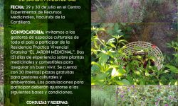 Fondos de Cultura 2023 en Itacurubí de la Cordillera: en julio se realizará de la residencia práctica vivencial gratuita “El Jardín Medicinal” imagen