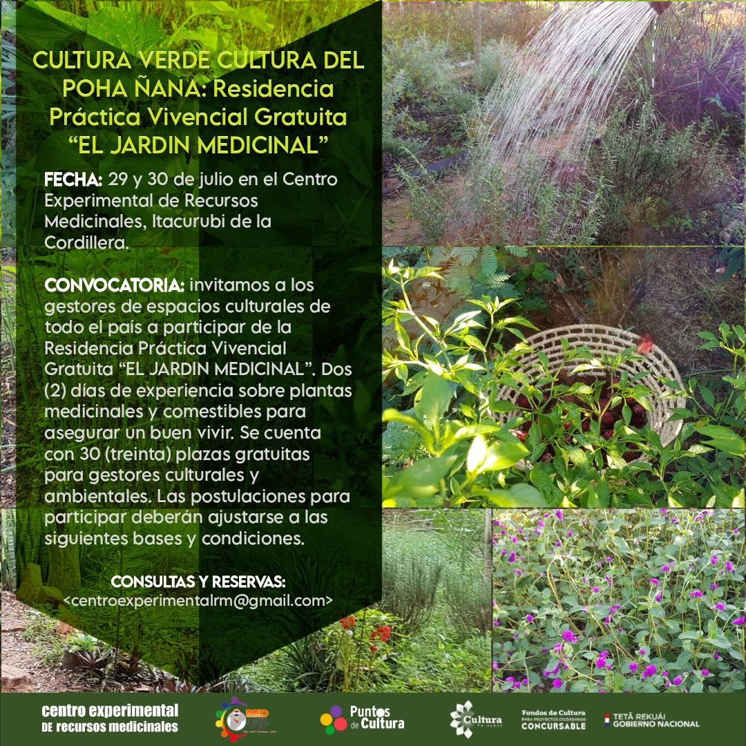 Fondos de Cultura 2023 en Itacurubí de la Cordillera: en julio se realizará de la residencia práctica vivencial gratuita “El Jardín Medicinal” imagen