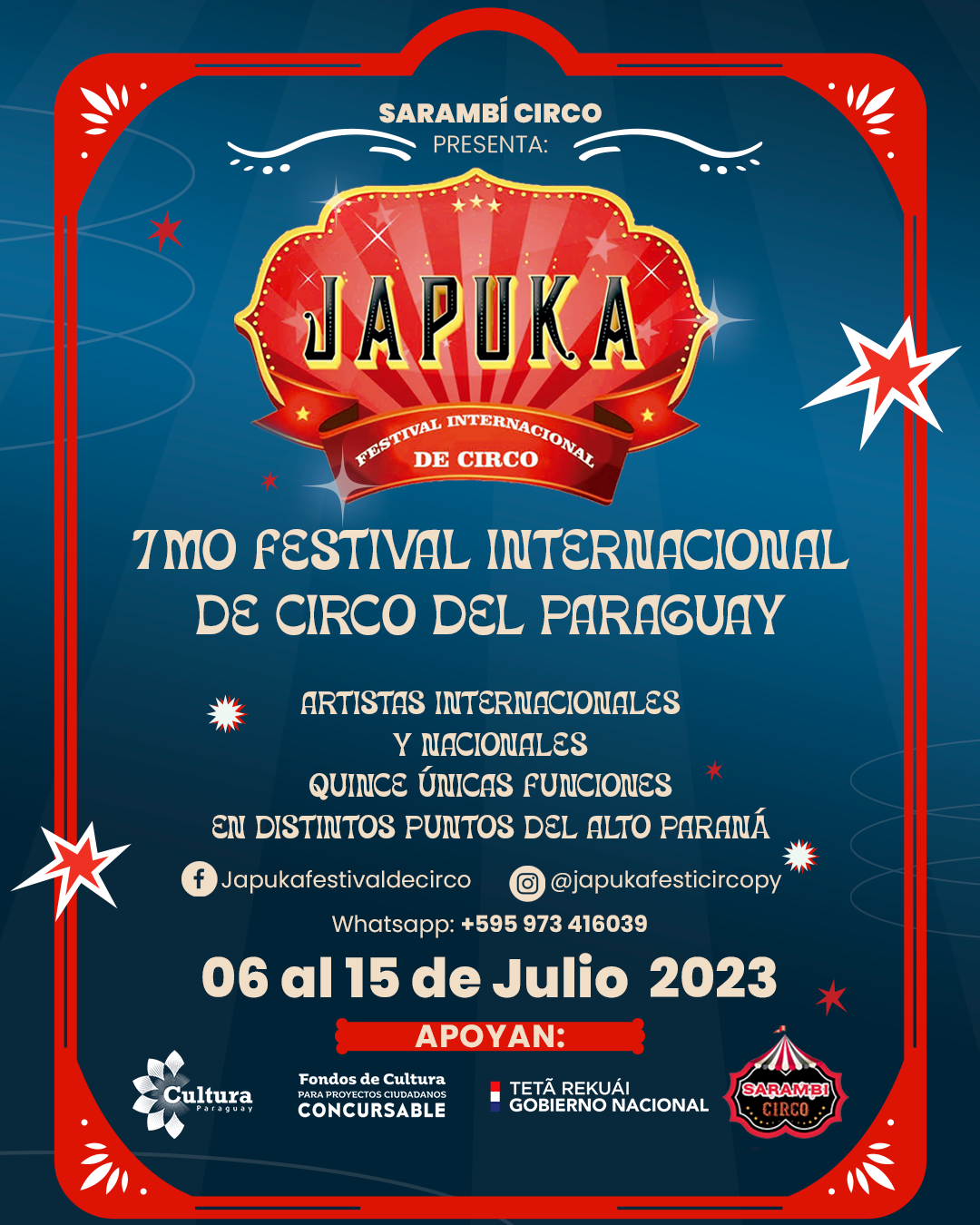 Alto Paraná: con el apoyo de los Fondos de Cultura 2023 llega la 7° edición del Festival Internacional de circo del Paraguay imagen