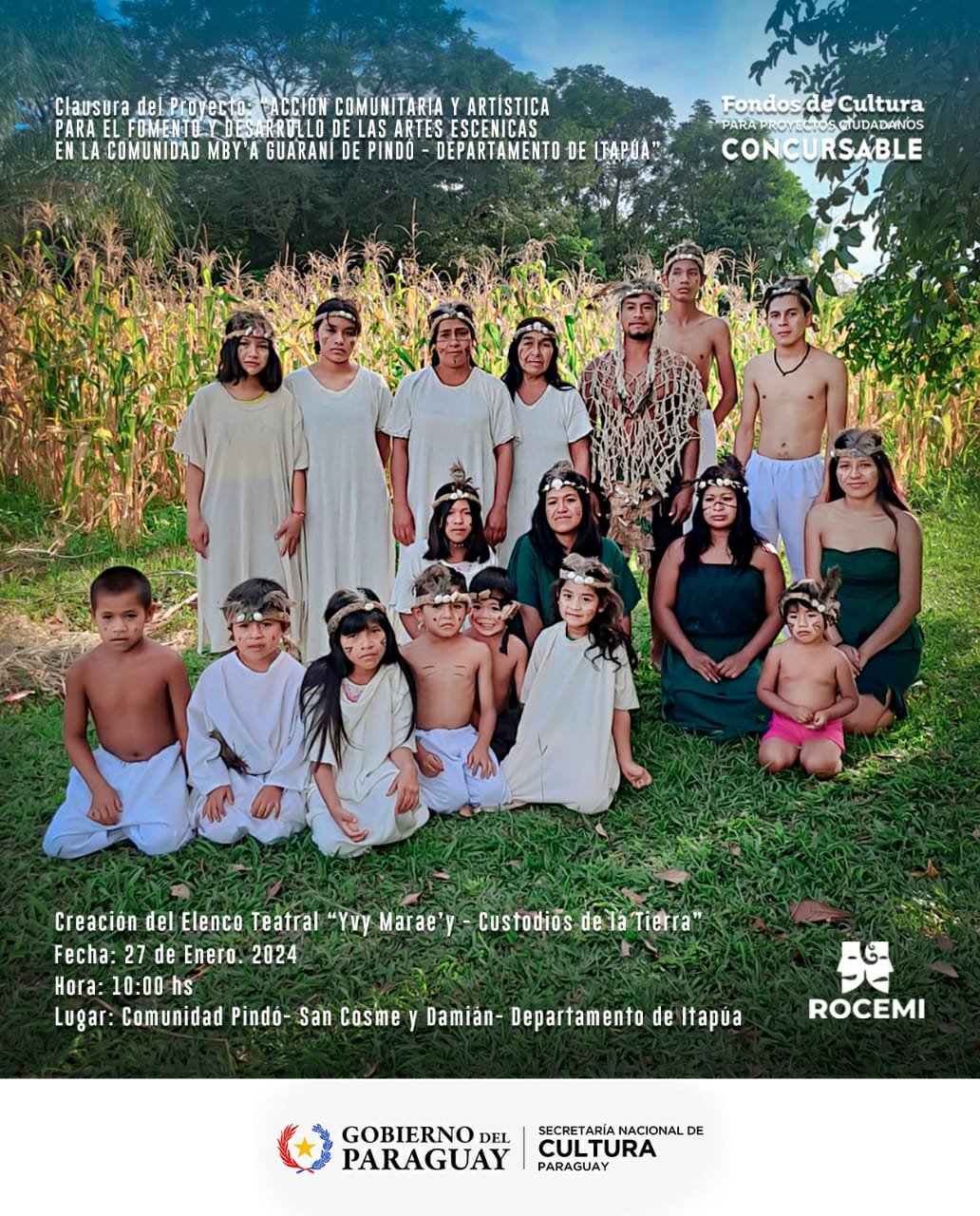 Fondos de Cultura en Itapúa: Conforman el primer elenco teatral Mbya Guaraní e invitan a primera obra. imagen