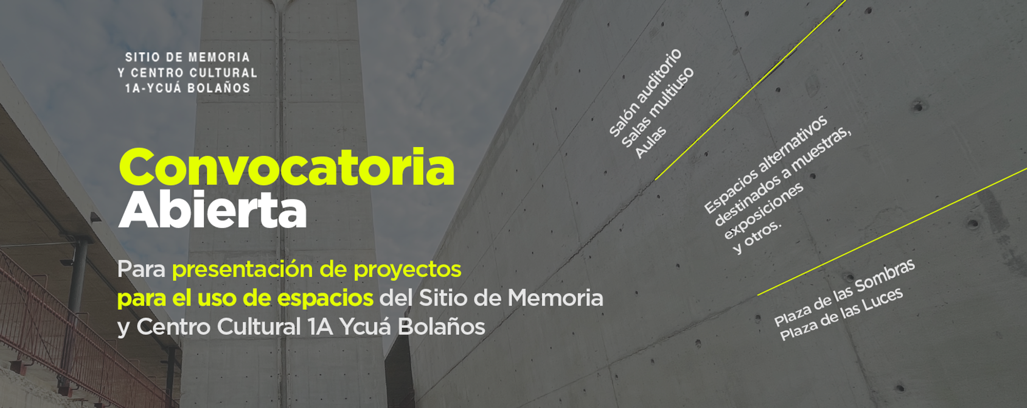 Convocatoria a proyectos para el uso de espacios en el Sitio de Memoria y Centro Cultural 1A – Ycuá Bolaños imagen