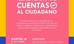 La Secretaría Nacional de Cultura invita a la Rendición de Cuentas 2025 en el marco del Consejo Nacional de Cultura